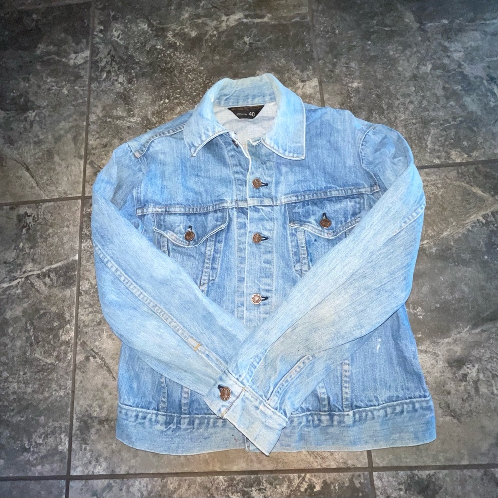 JcPenney Vintage Jean Jacket Distressed Mens 40